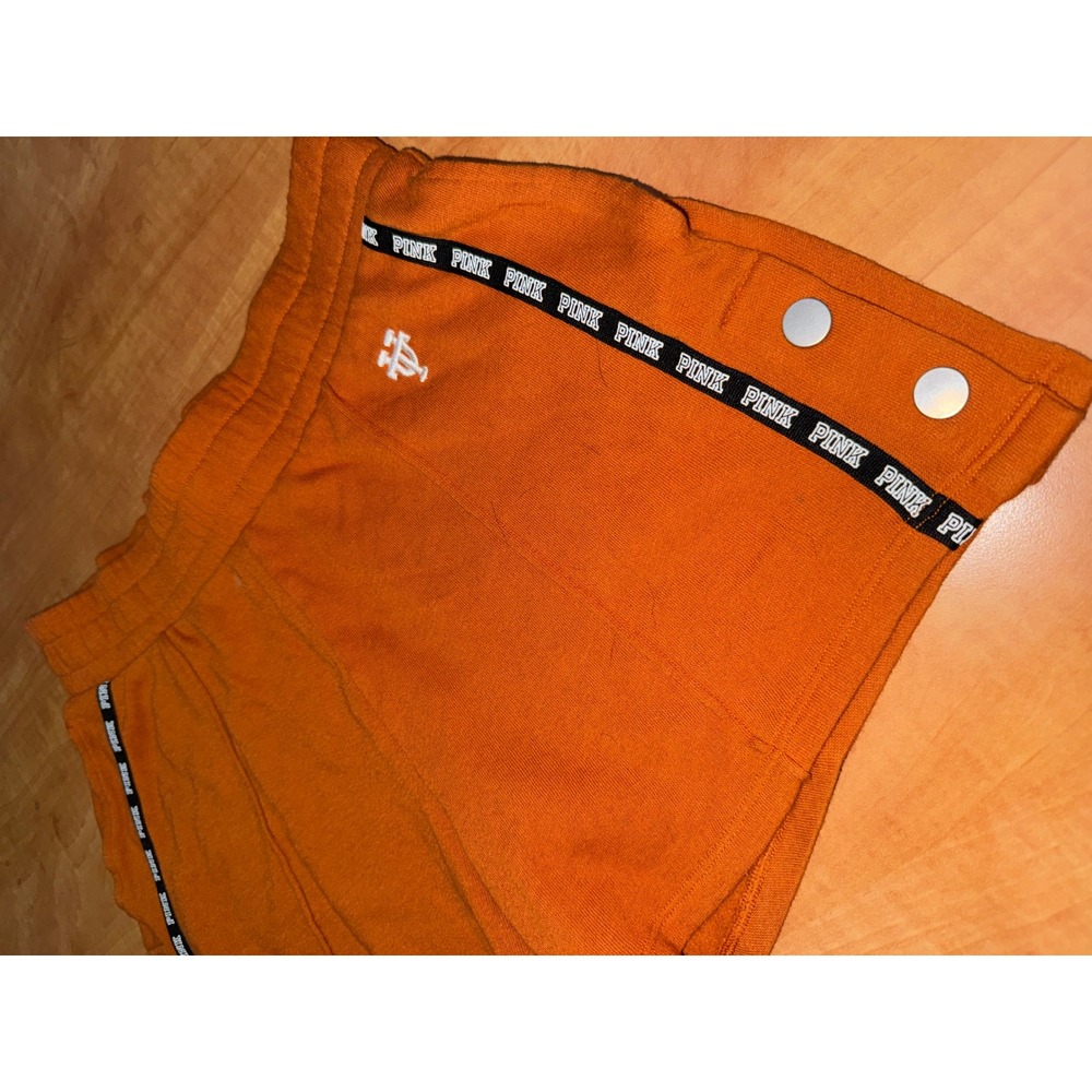 Victoria's Secret PINK 5th & Ocean Orange Logo Tape Snap Button Shorts XS‎ - Picture 3 of 4